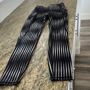 IVY PARK Black and White Striped Leggings